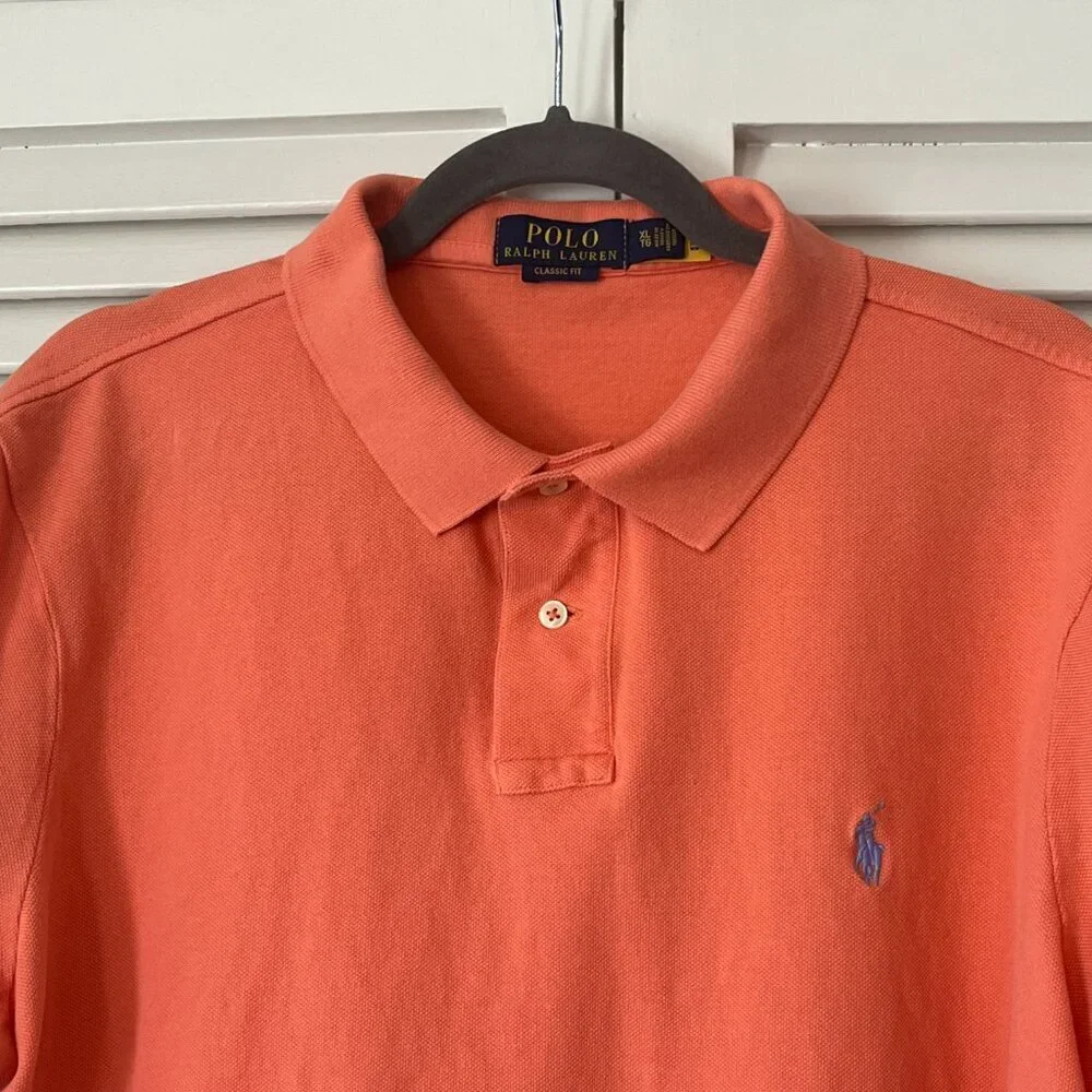Polo Ralph Lauren men's XL polo shirt orange classic fit short sleeve cotton